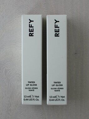 NEW Set of 2 Refy Beauty Tinted Lip Gloss Shine in Red Shade, 0.44 oz or 13 mL
